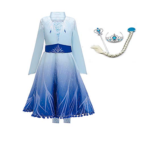 Bambine e ragazze Elsa Frozen Costume Bambina Principessa Carnevale Regina del Ghiaccio delle